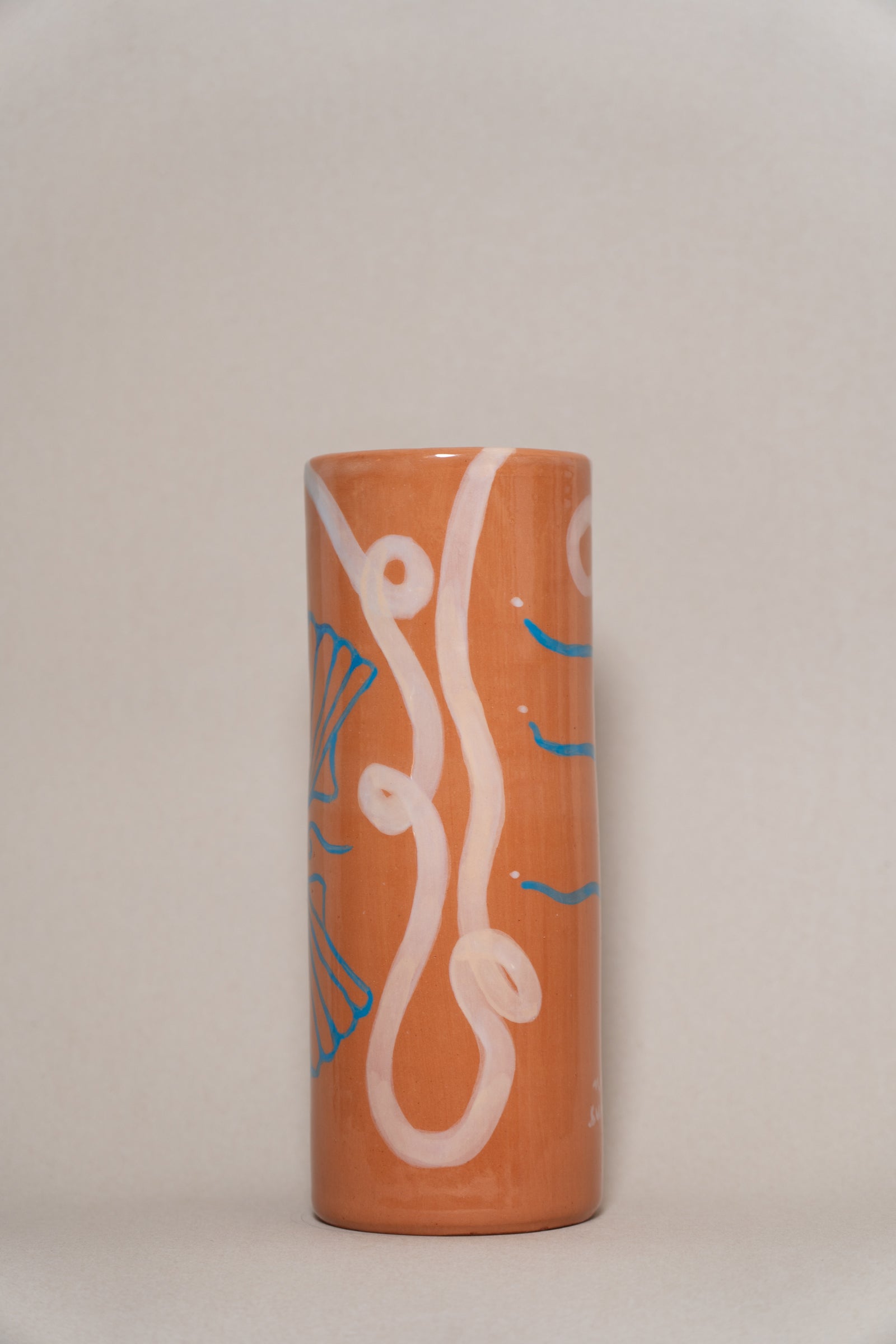 SEA SHELLS - TERRACOTTA CERAMIC VASE