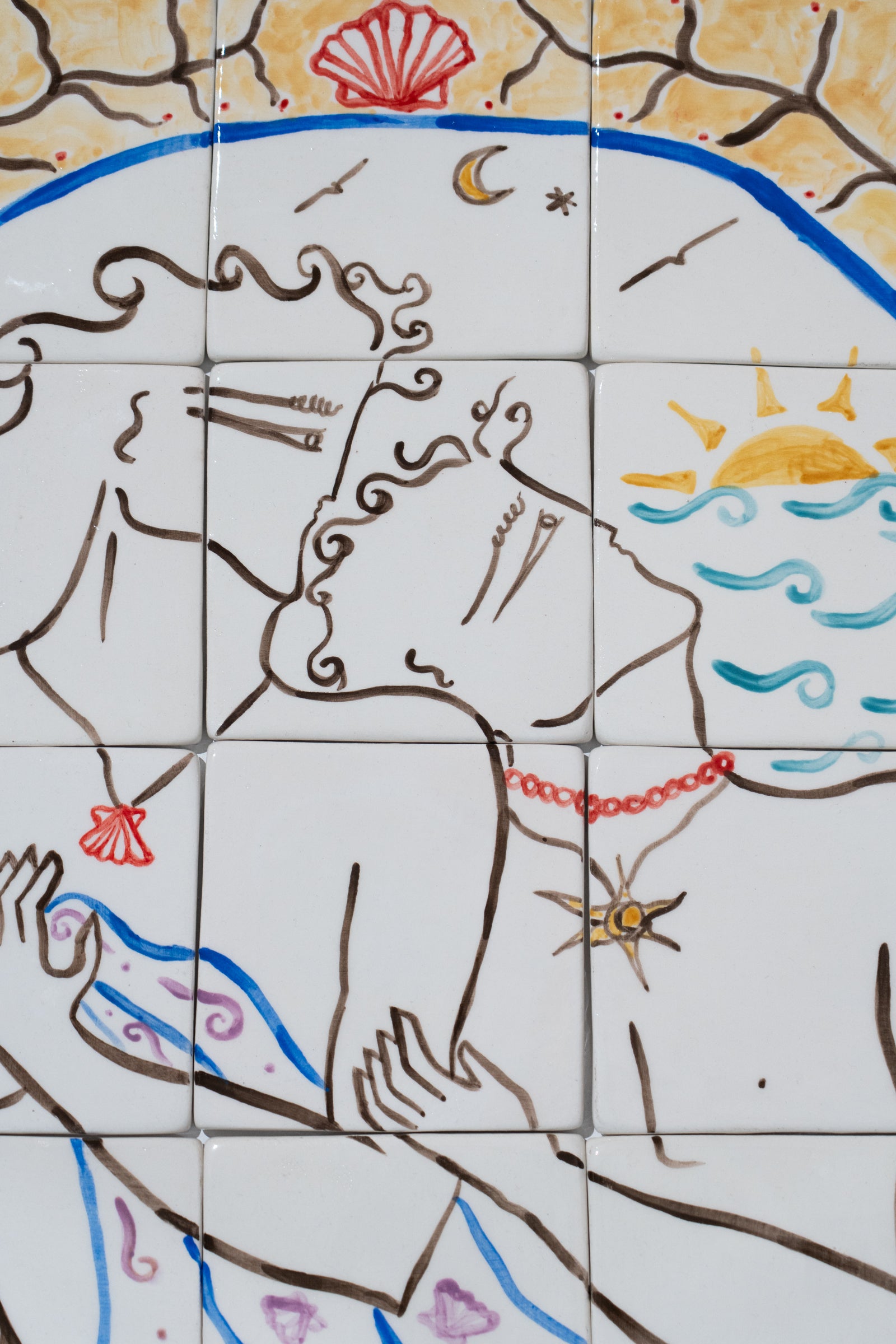 EROS & PSYCHE - MOSAIC PAINTING 30CM X 40CM