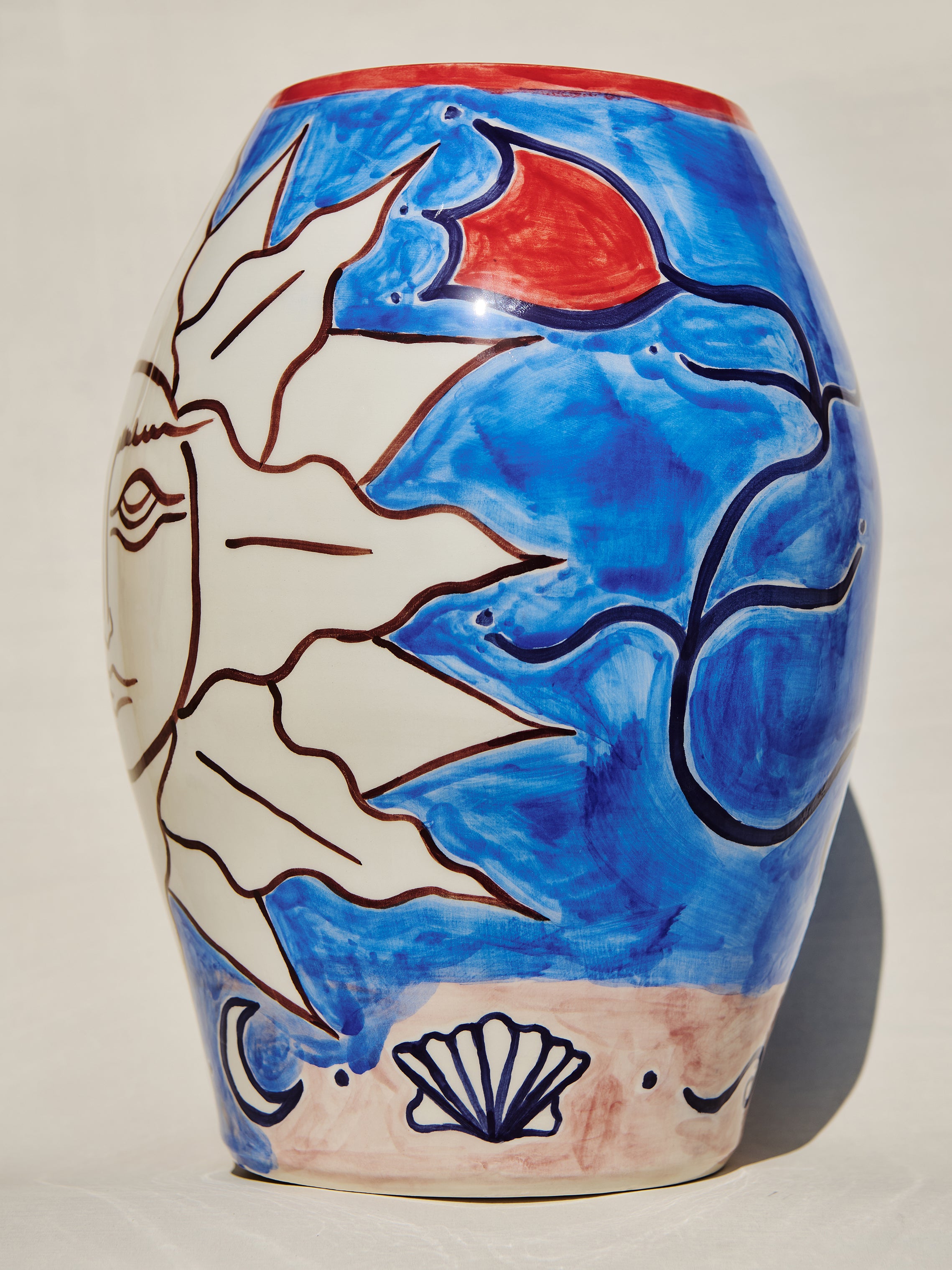 SUN & FLOWERS - LARGE CERAMIC VASE