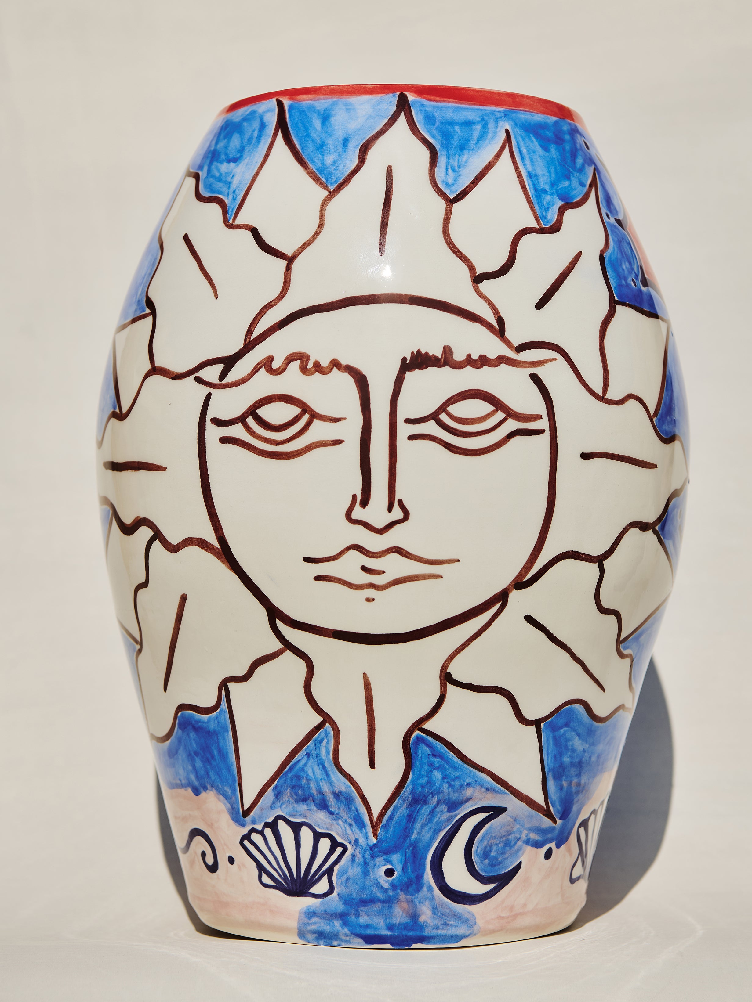 SUN & FLOWERS - LARGE CERAMIC VASE