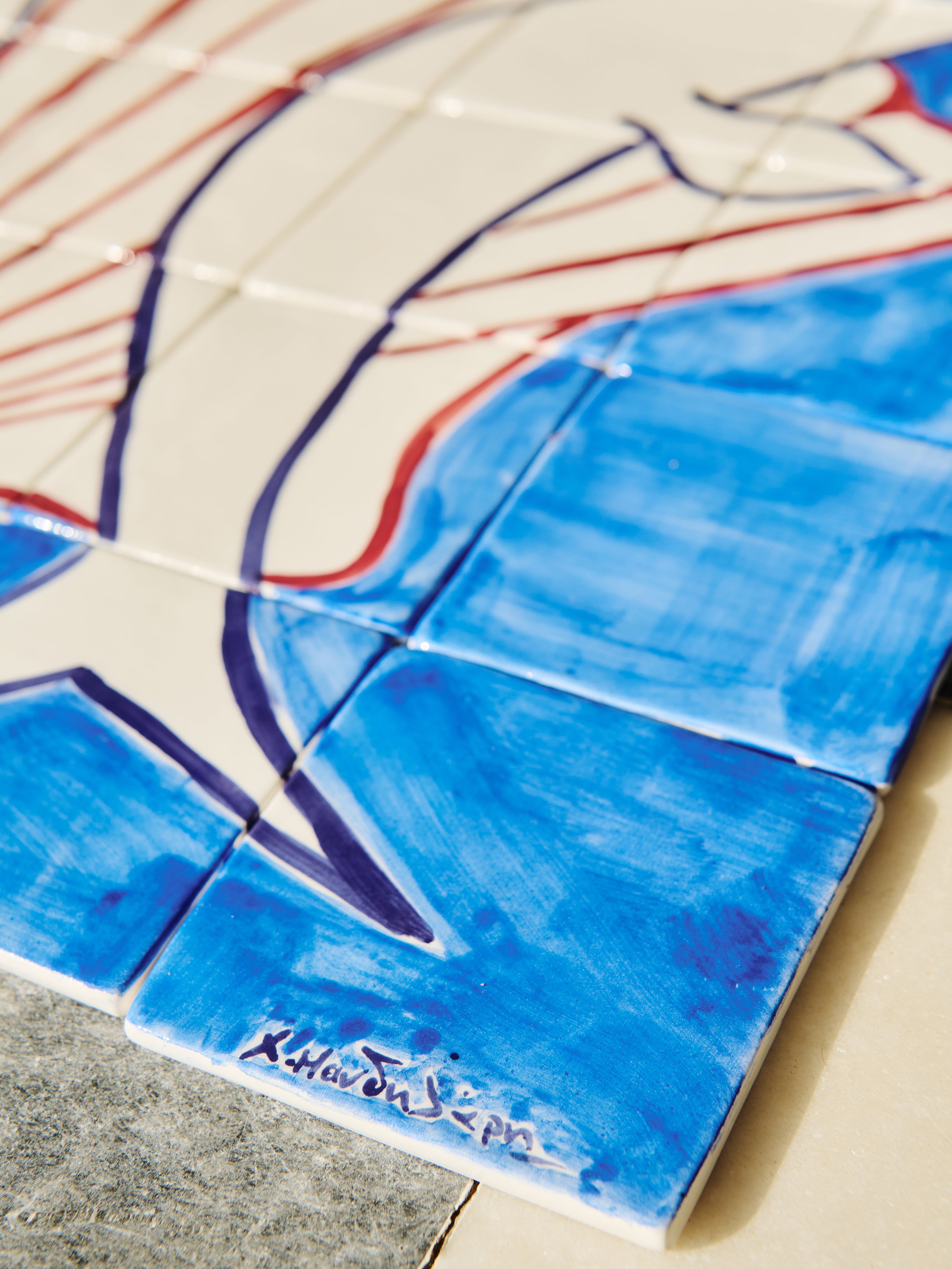 DOLPHINS & SHELL - CERAMIC TILES MOSAIC