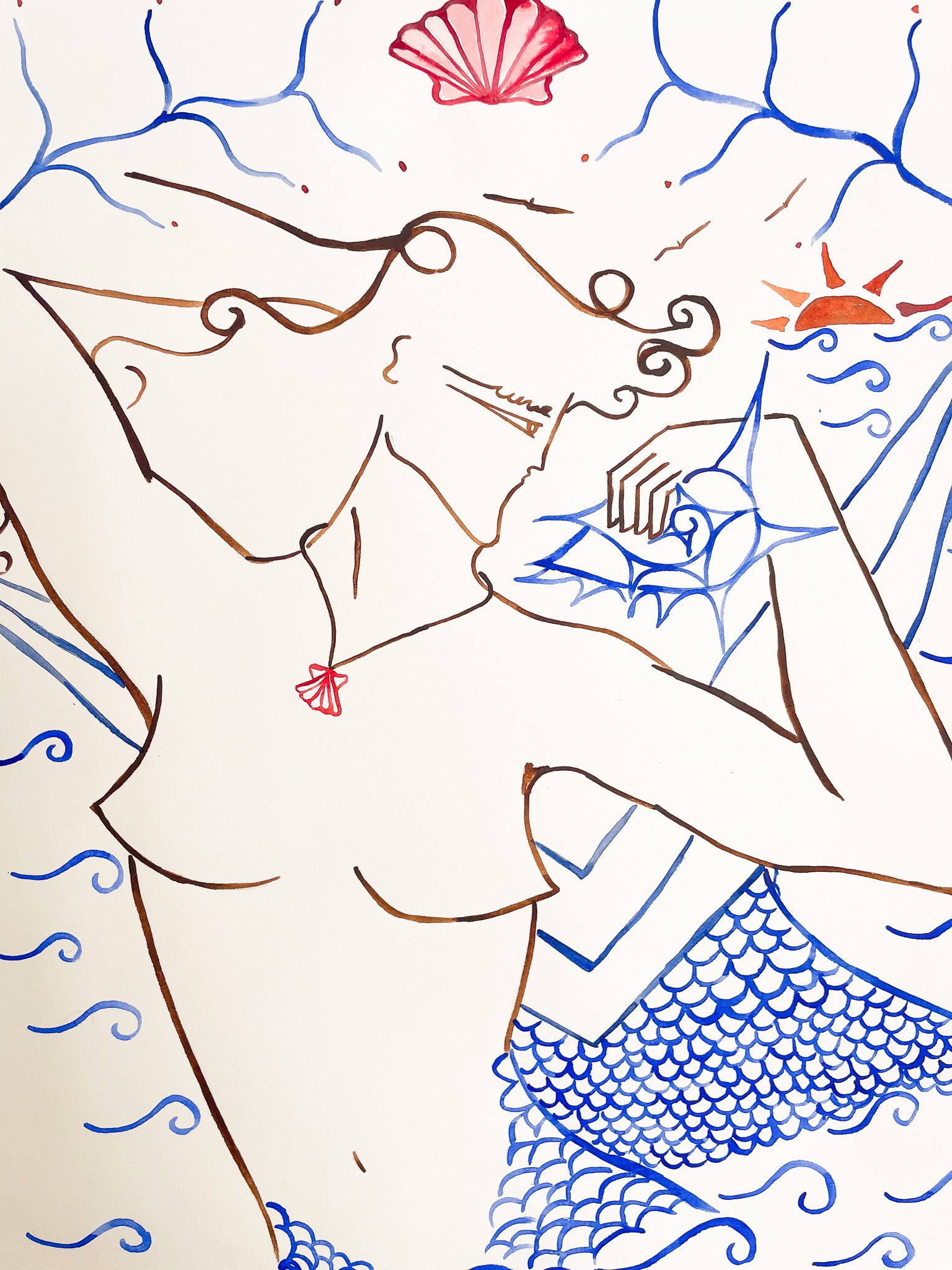 SIREN - WATERCOLOUR ON FINE ART PAPER 50 X 70 CM