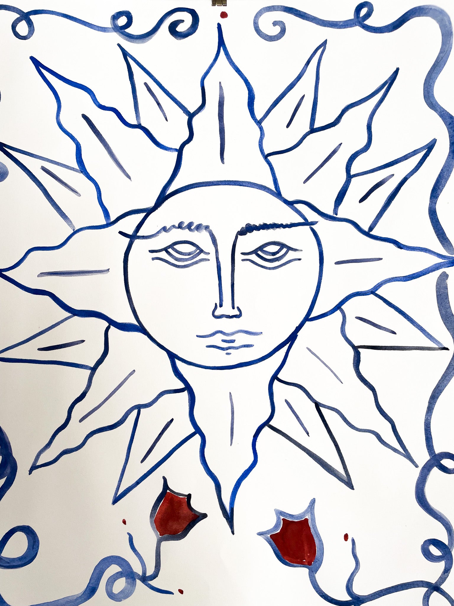 THE SUN - WATERCOLOUR ON FINE ART PAPER 50 X 70 CM