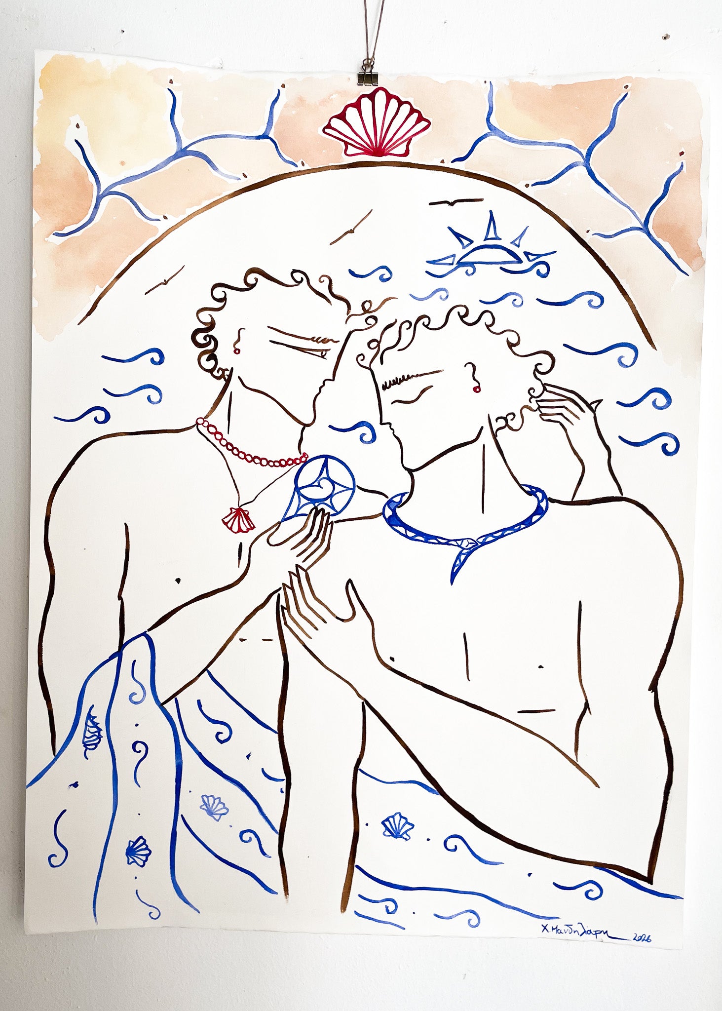 HEARTBEAT - WATERCOLOUR ON FINE ART PAPER 50 X 70 CM