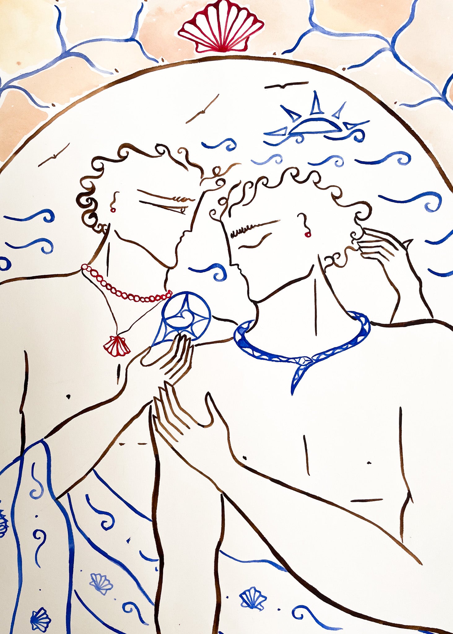 HEARTBEAT - WATERCOLOUR ON FINE ART PAPER 50 X 70 CM