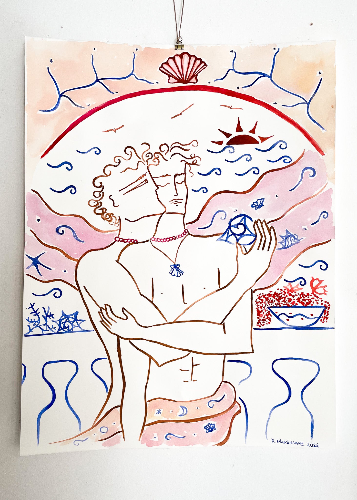 SUMMER ANGELS - WATERCOLOUR ON FINE ART PAPER 50 X 70 CM