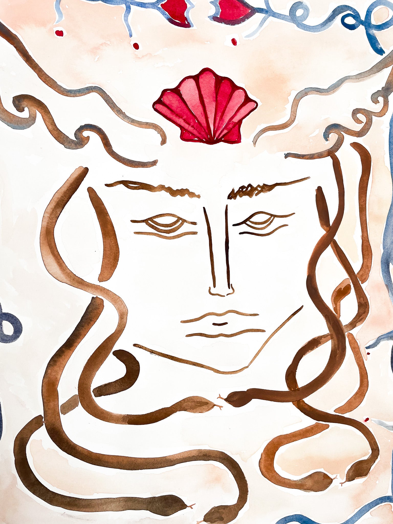 MEDUSA - WATERCOLOUR ON FINE ART PAPER 50 X 70 CM