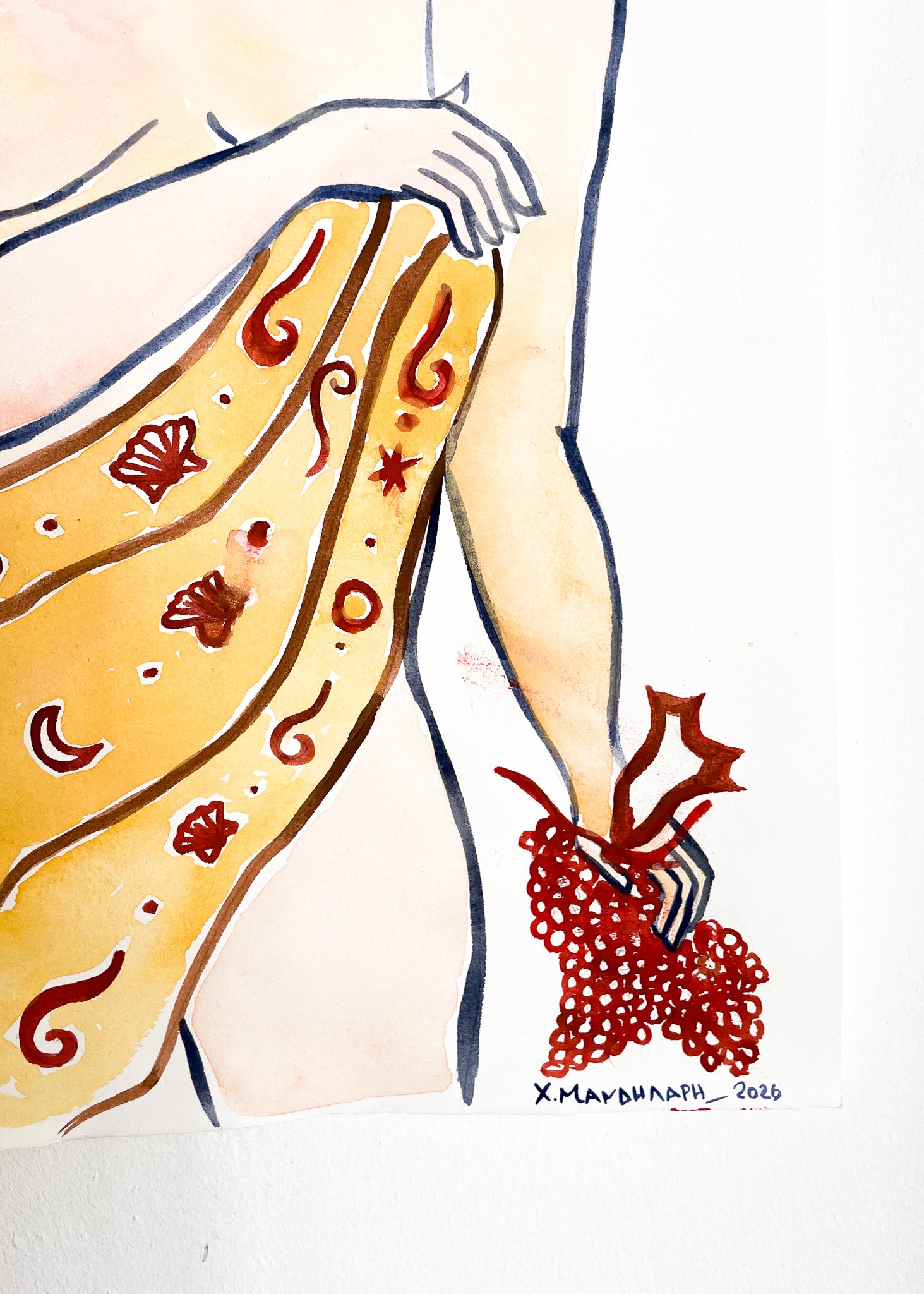 AFTERNOON WALK - WATERCOLOUR ON FINE ART PAPER 50 X 70 CM