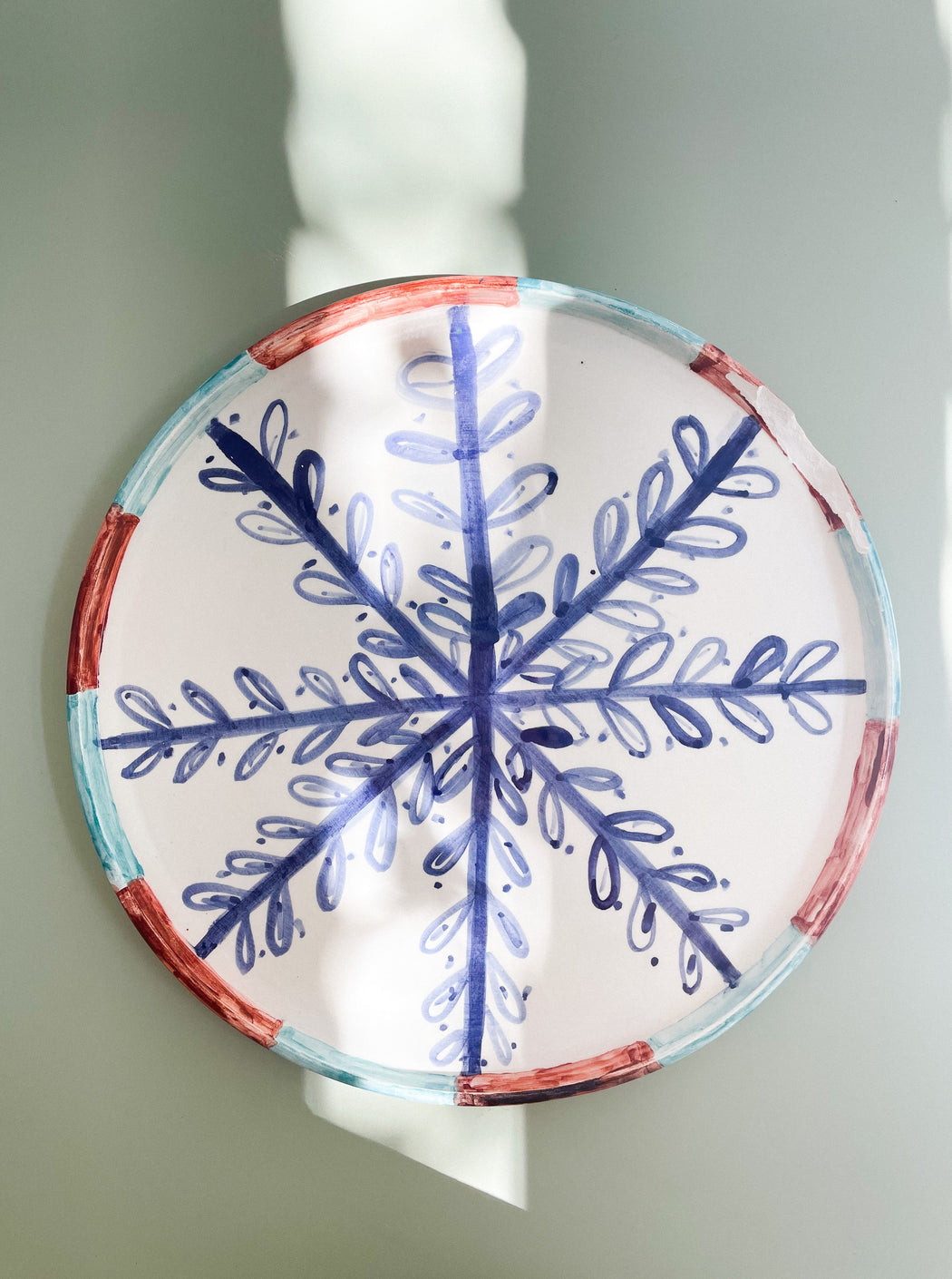 garden II - ceramic platter with FLAWS