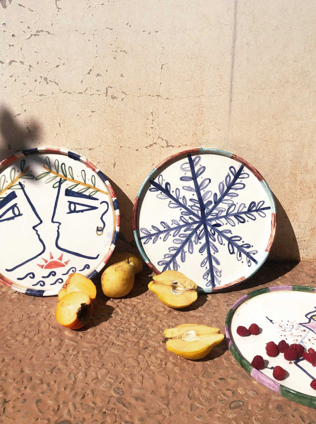garden II - ceramic platter with FLAWS