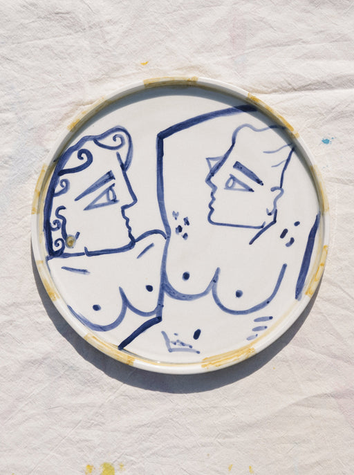 the couple II - ceramic platter
