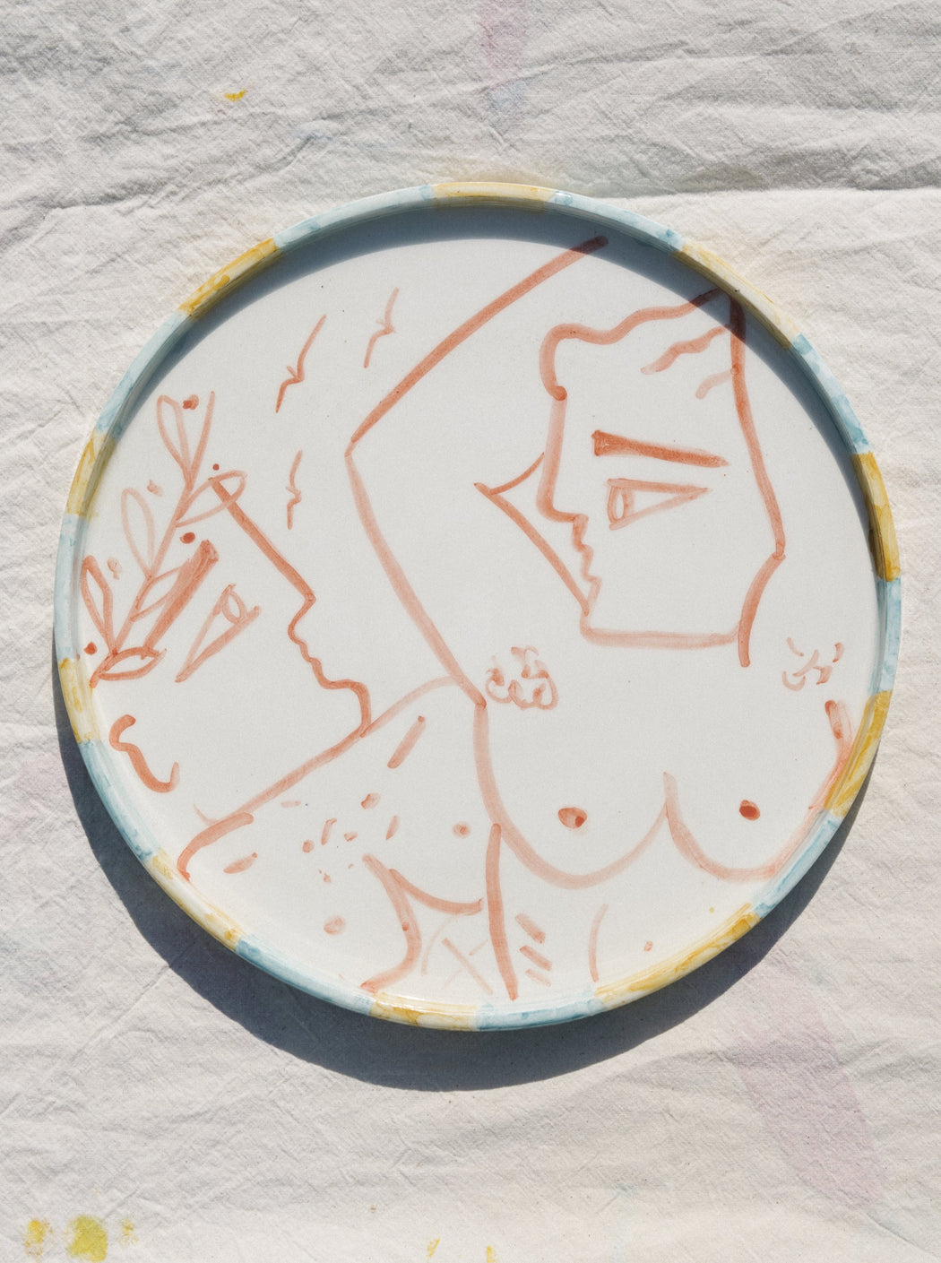 the couple - ceramic platter