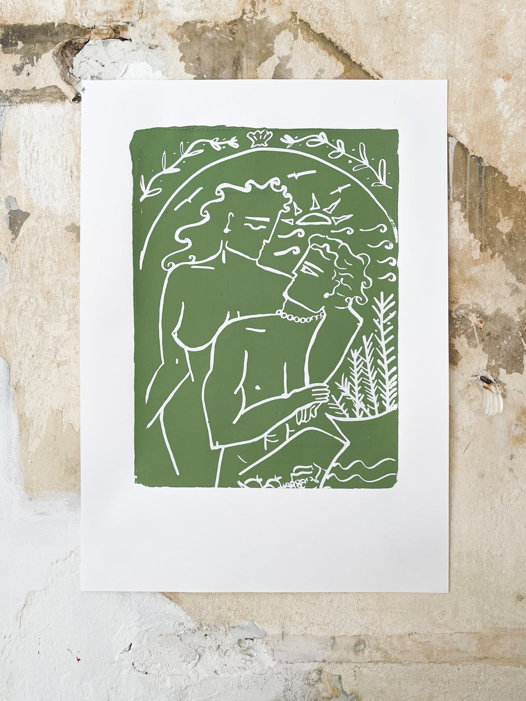 THE COUPLE OLIVE- SILKSCREEN PRINTED POSTER