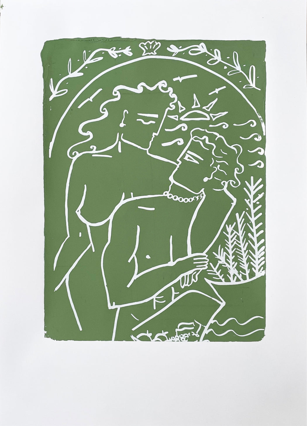THE COUPLE OLIVE- SILKSCREEN PRINTED POSTER