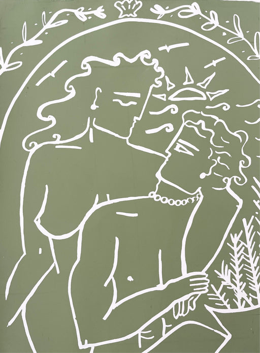 THE COUPLE OLIVE- SILKSCREEN PRINTED POSTER